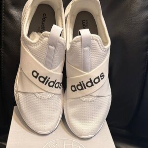 Brand new size 8.5 adidas White Slip-On Cross-Strap Puremotion Adapt Sneakers